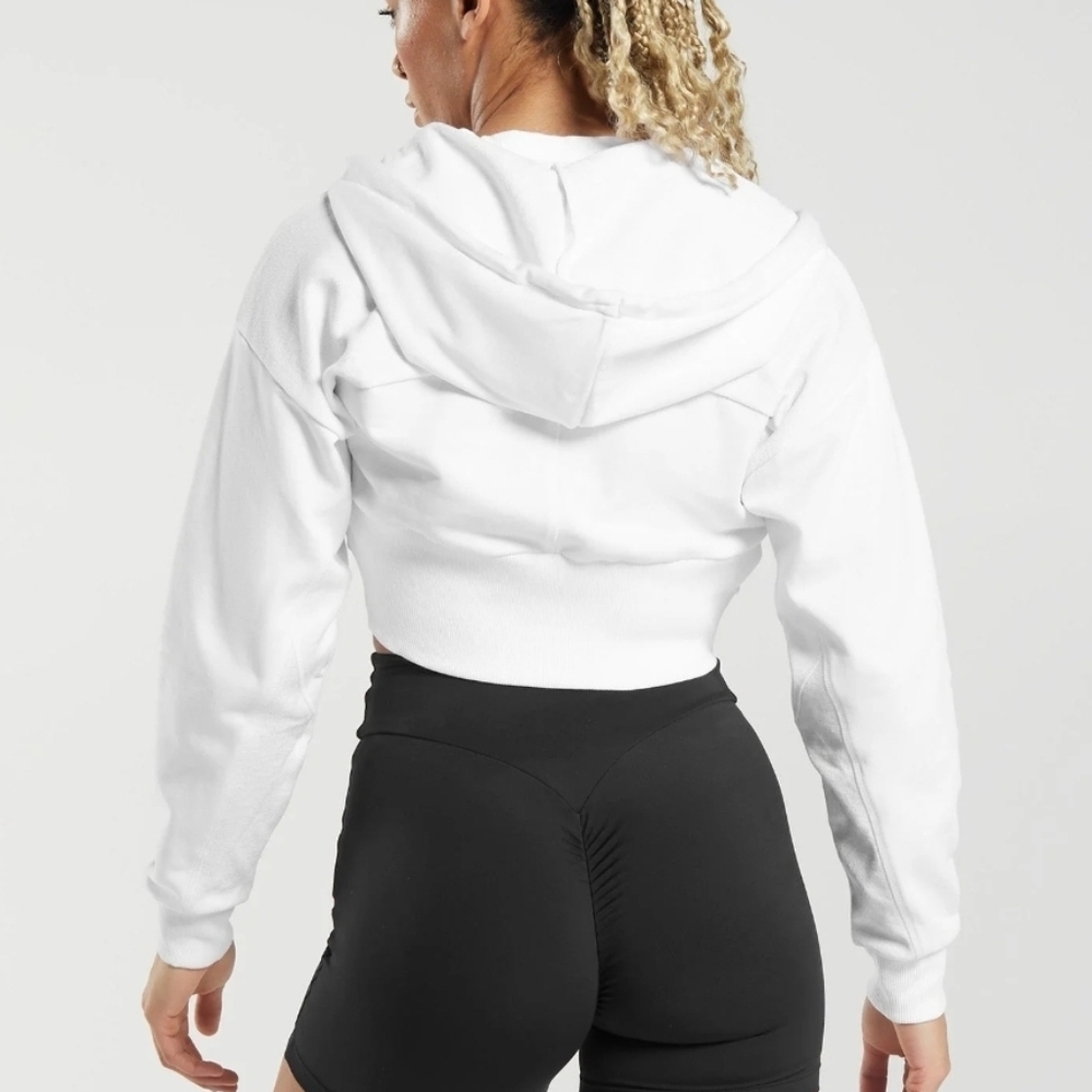 Women's White Hoodie Top